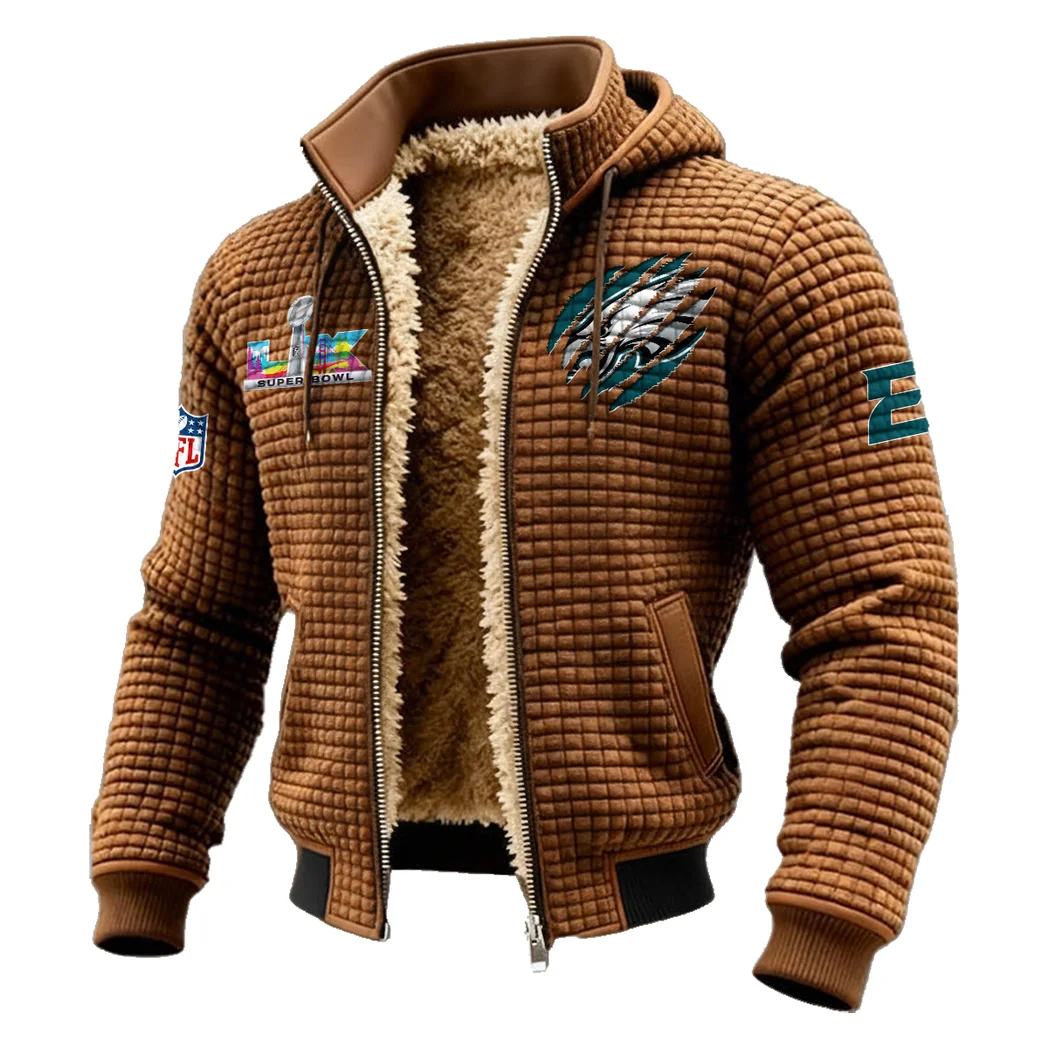Liberty Fans Fleece-Lined Hooded Jacket, Luxe Cloud-Fleece Hooded Shell HVN1459PE - brown - Image 2