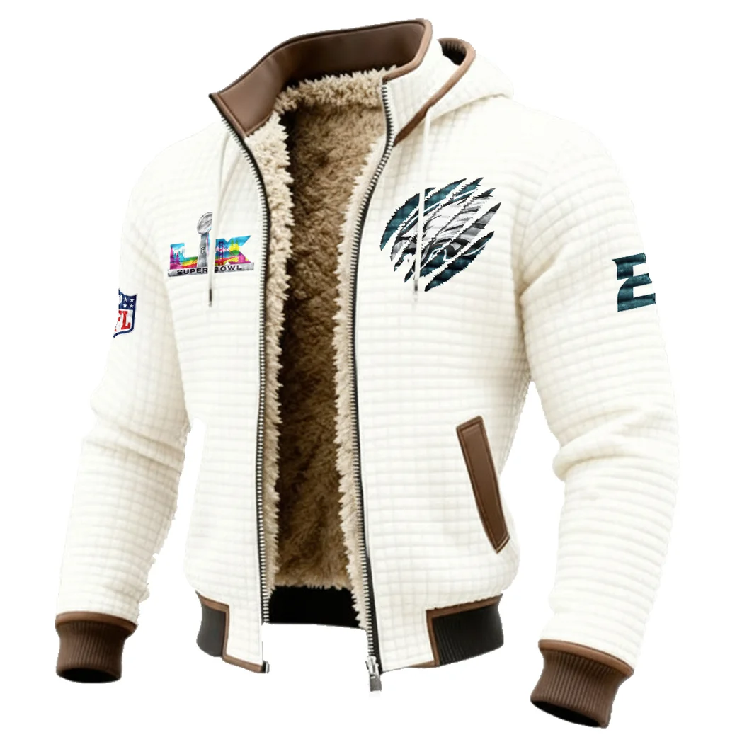 Liberty Fans Fleece-Lined Hooded Jacket, Luxe Cloud-Fleece Hooded Shell HVN1459PE - White - Image 2
