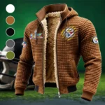 Black Helm Fleece-Lined Hooded Jacket, High-Density Comfort Fleece HVN1459PS - brown