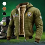 Black Helm Fleece-Lined Hooded Jacket, High-Density Comfort Fleece HVN1459PS - Green