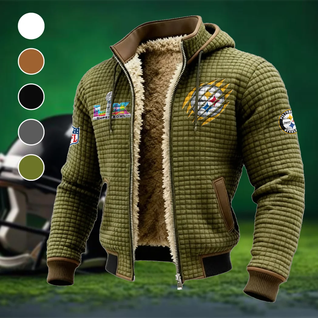 Black Helm Fleece-Lined Hooded Jacket, High-Density Comfort Fleece HVN1459PS - Green