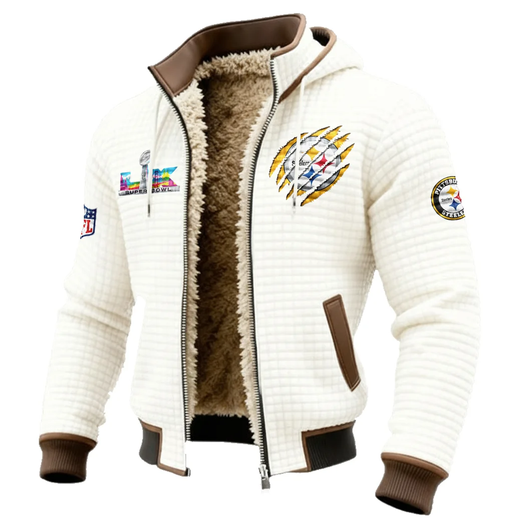 Black Helm Fleece-Lined Hooded Jacket, High-Density Comfort Fleece HVN1459PS - White - Image 2