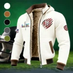 Golden City Crew Fleece-Lined Hooded Jacket, Premium Bonded Fleece Jacket HVN1459SF - White