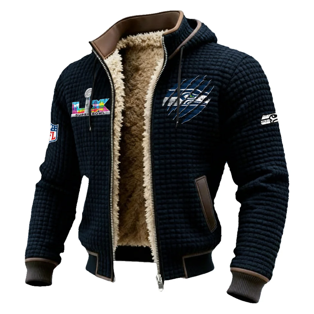 Blue Crew Fleece-Lined Hooded Jacket, Breathable Warmth Sport Jacket HVN1459SS - Black - Image 2