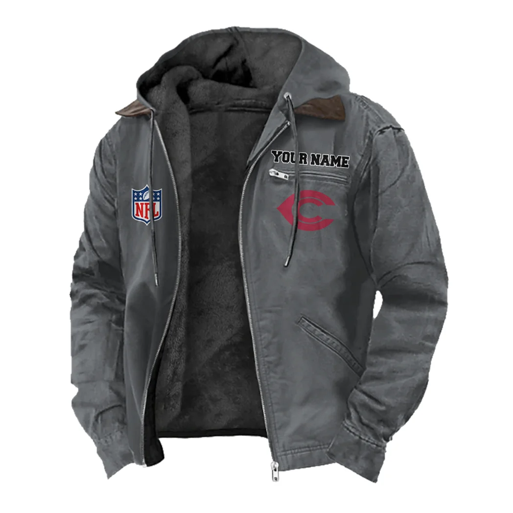 Fan Flight Crew Flannel Hoodie, Sport Fan Flannel Hoodie HVN1460AC - Gray - Image 2