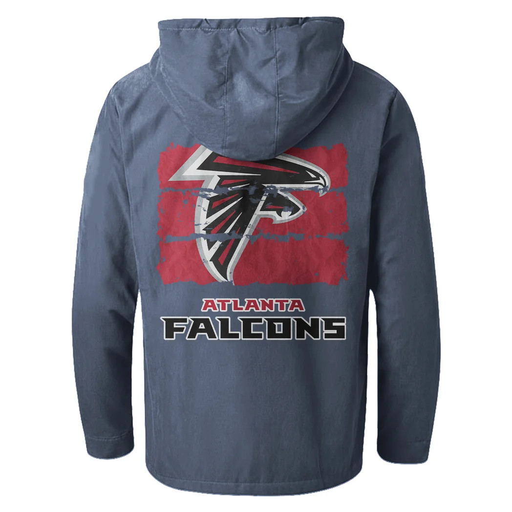 Match Day Flyers Flannel Hoodie, Game Day Hooded Flannel HVN1460AF - Navy Blue - Image 3
