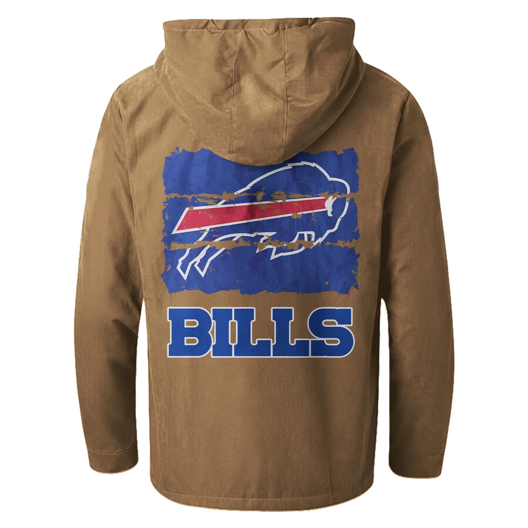 Buffalo Squad Flannel Hoodie, Athletic Spirit Fan Hoodie HVN1460BB - Camel - Image 3