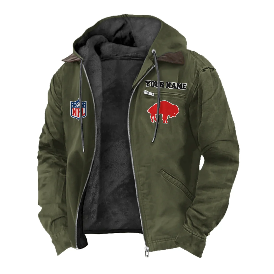 Buffalo Squad Flannel Hoodie, Athletic Spirit Fan Hoodie HVN1460BB - Green - Image 2