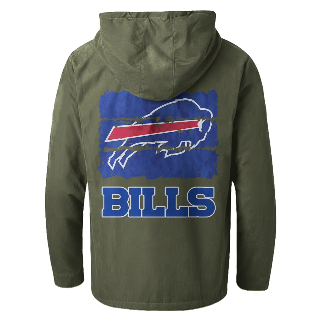 Buffalo Squad Flannel Hoodie, Athletic Spirit Fan Hoodie HVN1460BB - Green - Image 3
