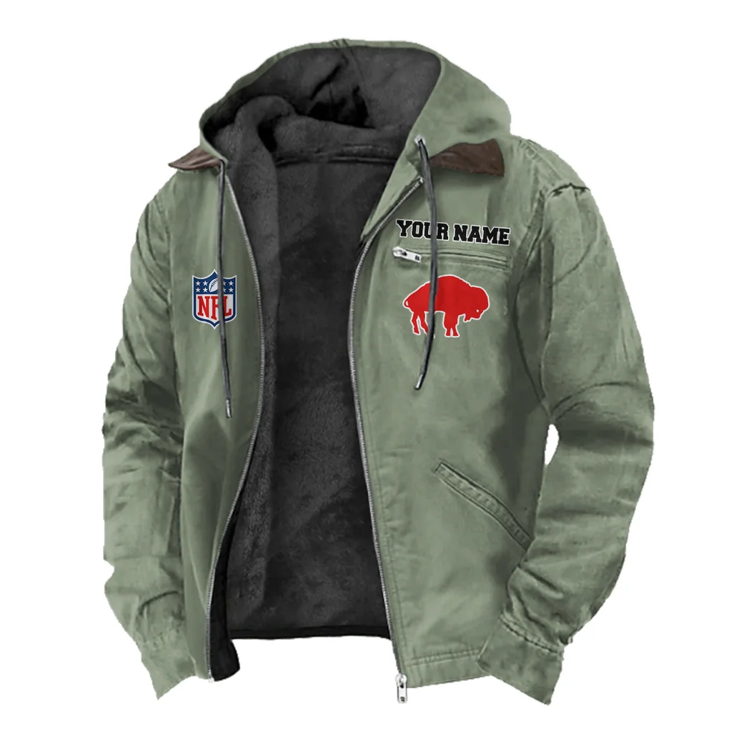Buffalo Squad Flannel Hoodie, Athletic Spirit Fan Hoodie HVN1460BB - Light Green - Image 2