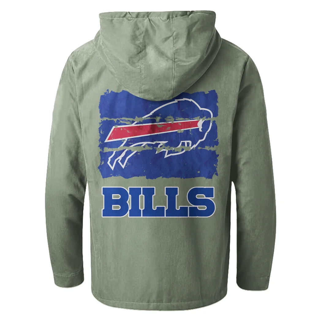 Buffalo Squad Flannel Hoodie, Athletic Spirit Fan Hoodie HVN1460BB - Light Green - Image 3