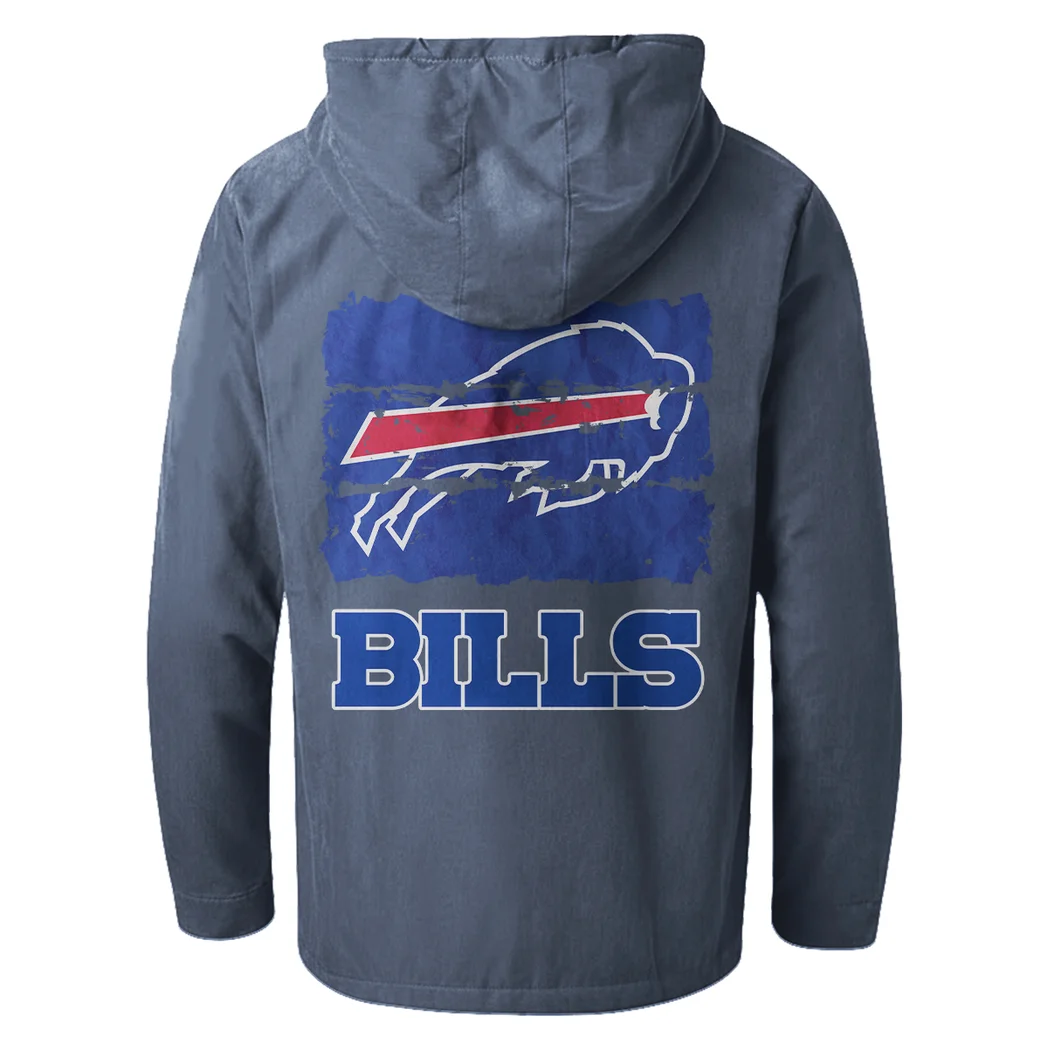 Buffalo Squad Flannel Hoodie, Athletic Spirit Fan Hoodie HVN1460BB - Navy Blue - Image 3