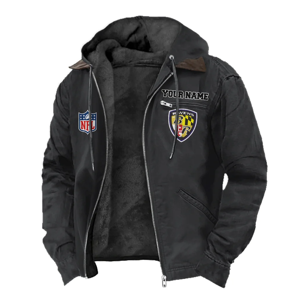 Midnight Flock Flannel Hoodie, Stadium Ready Flannel Hoodie HVN1460BR - Black - Image 2