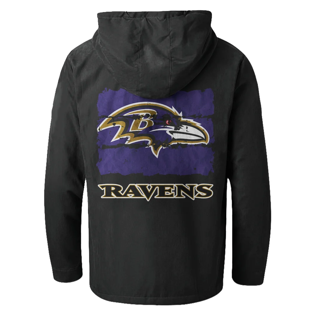 Midnight Flock Flannel Hoodie, Stadium Ready Flannel Hoodie HVN1460BR - Black - Image 3
