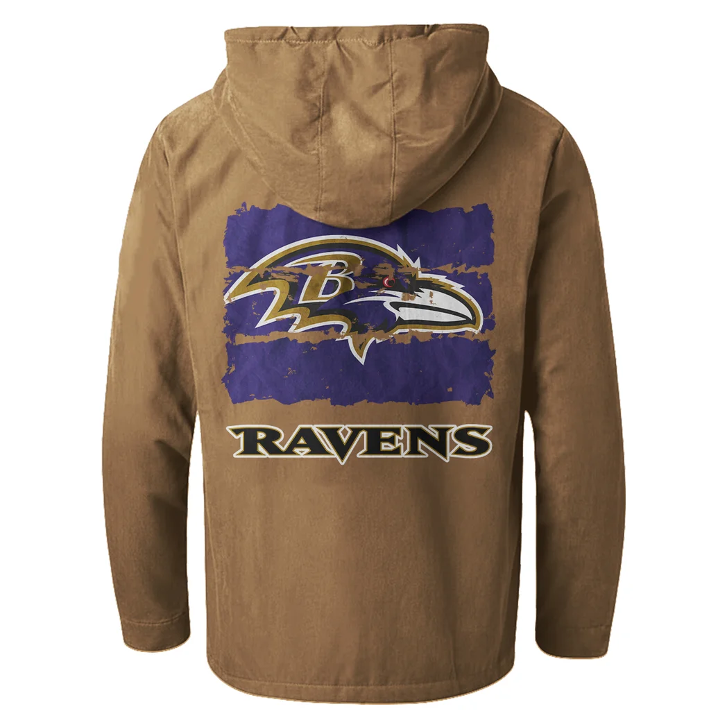Midnight Flock Flannel Hoodie, Stadium Ready Flannel Hoodie HVN1460BR - Camel - Image 3