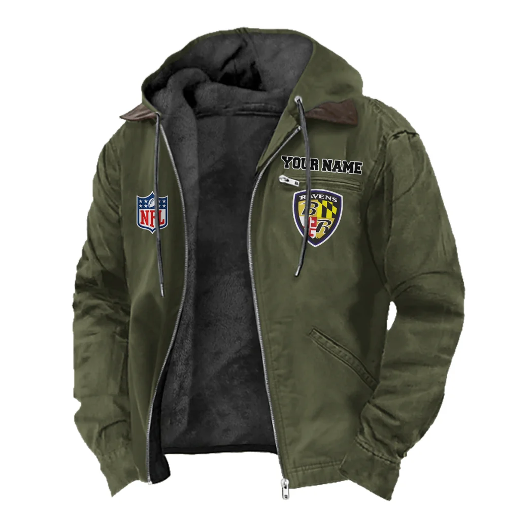 Midnight Flock Flannel Hoodie, Stadium Ready Flannel Hoodie HVN1460BR - Green - Image 2