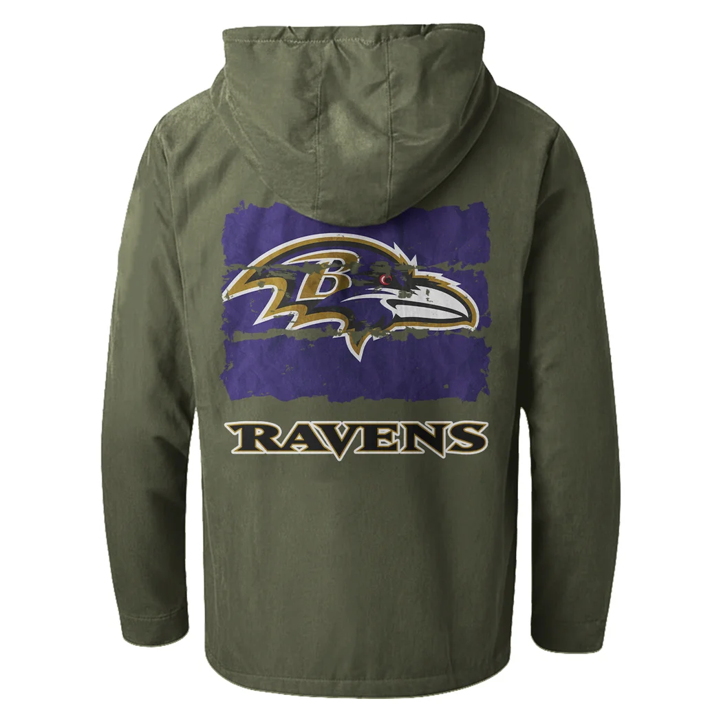 Midnight Flock Flannel Hoodie, Stadium Ready Flannel Hoodie HVN1460BR - Green - Image 3