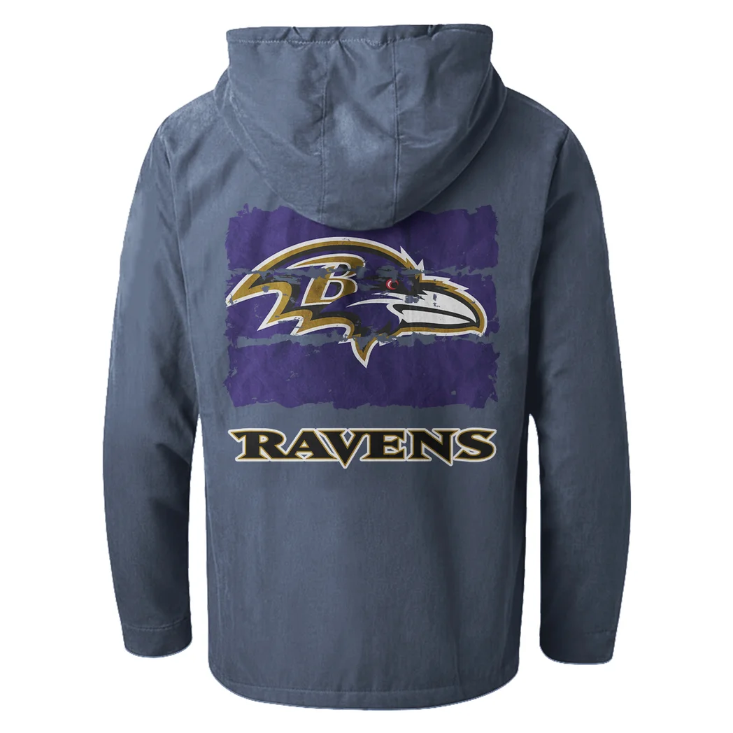Midnight Flock Flannel Hoodie, Stadium Ready Flannel Hoodie HVN1460BR - Navy Blue - Image 3