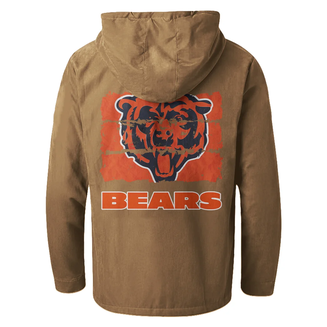 Midnight Stars Flannel Hoodie, Casual Sport Hooded Flannel HVN1460CB - Camel - Image 3
