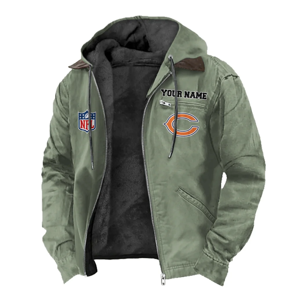 Midnight Stars Flannel Hoodie, Casual Sport Hooded Flannel HVN1460CB - Light Green - Image 2
