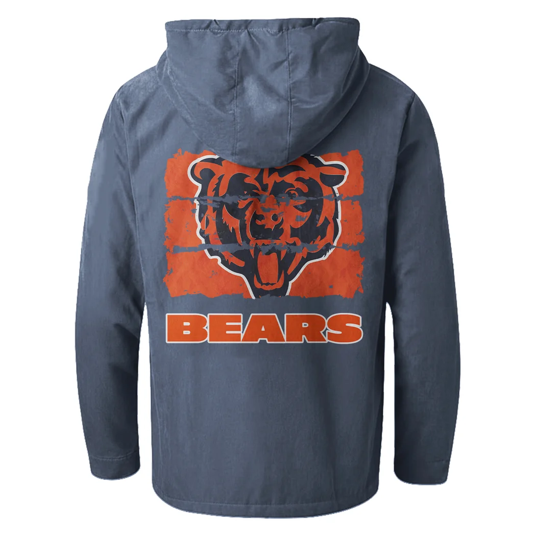 Midnight Stars Flannel Hoodie, Casual Sport Hooded Flannel HVN1460CB - Navy Blue - Image 3
