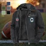 Football Panther Crew Flannel Hoodie, Team Spirit Flannel Hoodie HVN1460CP - Black