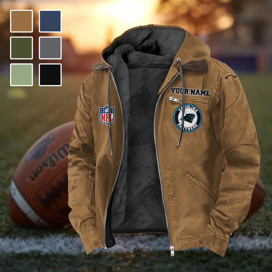 Football Panther Crew Flannel Hoodie, Team Spirit Flannel Hoodie HVN1460CP - Camel