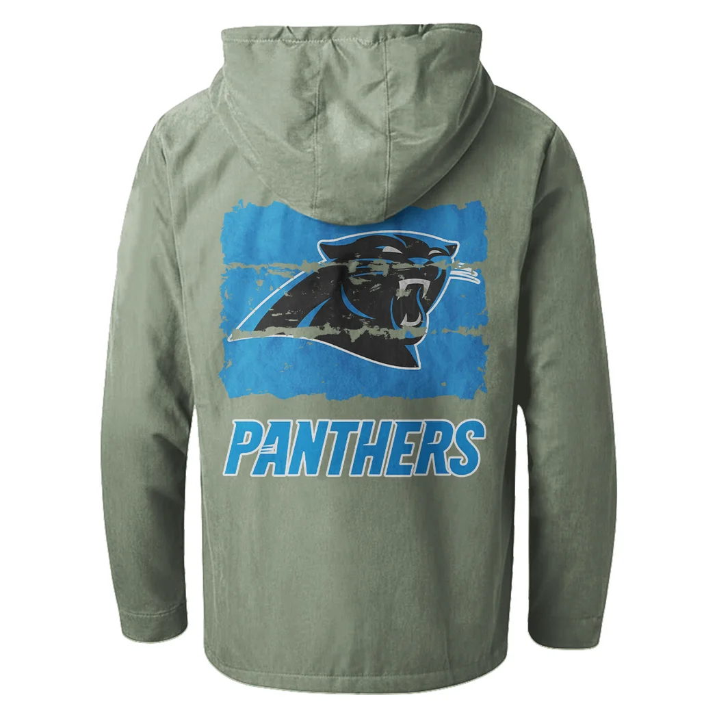Football Panther Crew Flannel Hoodie, Team Spirit Flannel Hoodie HVN1460CP - Light Green - Image 3