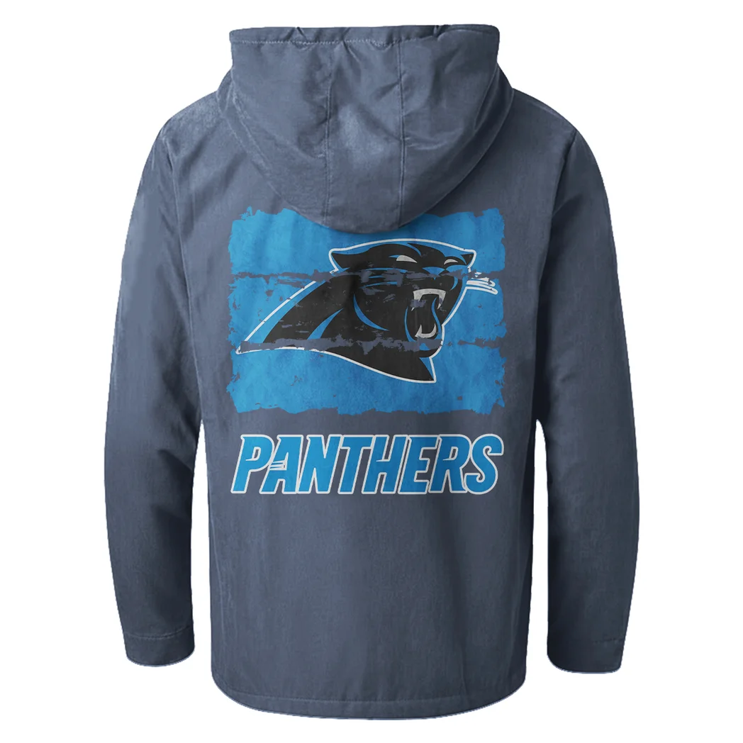 Football Panther Crew Flannel Hoodie, Team Spirit Flannel Hoodie HVN1460CP - Navy Blue - Image 3