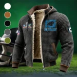 Football Panther Crew Fleece-Lined Hooded Jacket, Cross-Training Winter Layer HVN1460CP - Grey