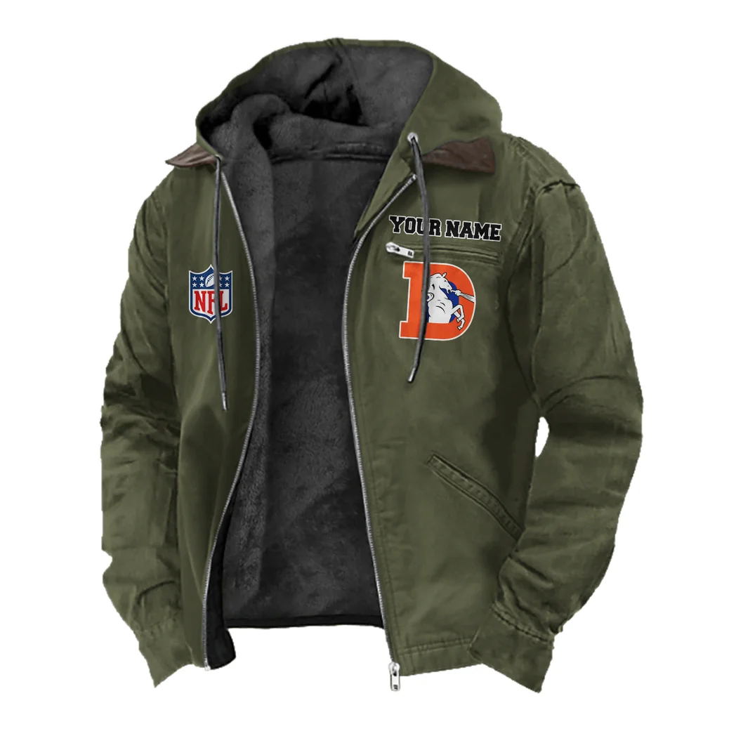 Orange Hooves Flannel Hoodie, Street Style Sport Hoodie HVN1460DB - Green - Image 2