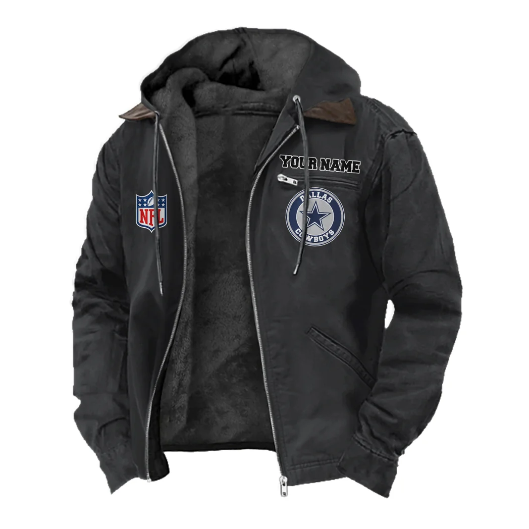Game Day Spurs Flannel Hoodie, Warm Fan Flannel Hoodie HVN1460DC - Black - Image 2