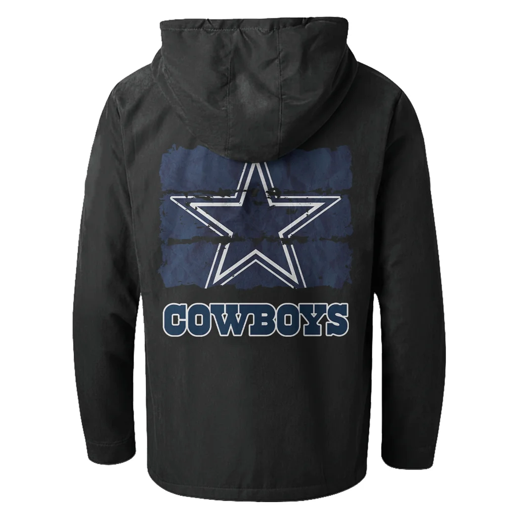 Game Day Spurs Flannel Hoodie, Warm Fan Flannel Hoodie HVN1460DC - Black - Image 3