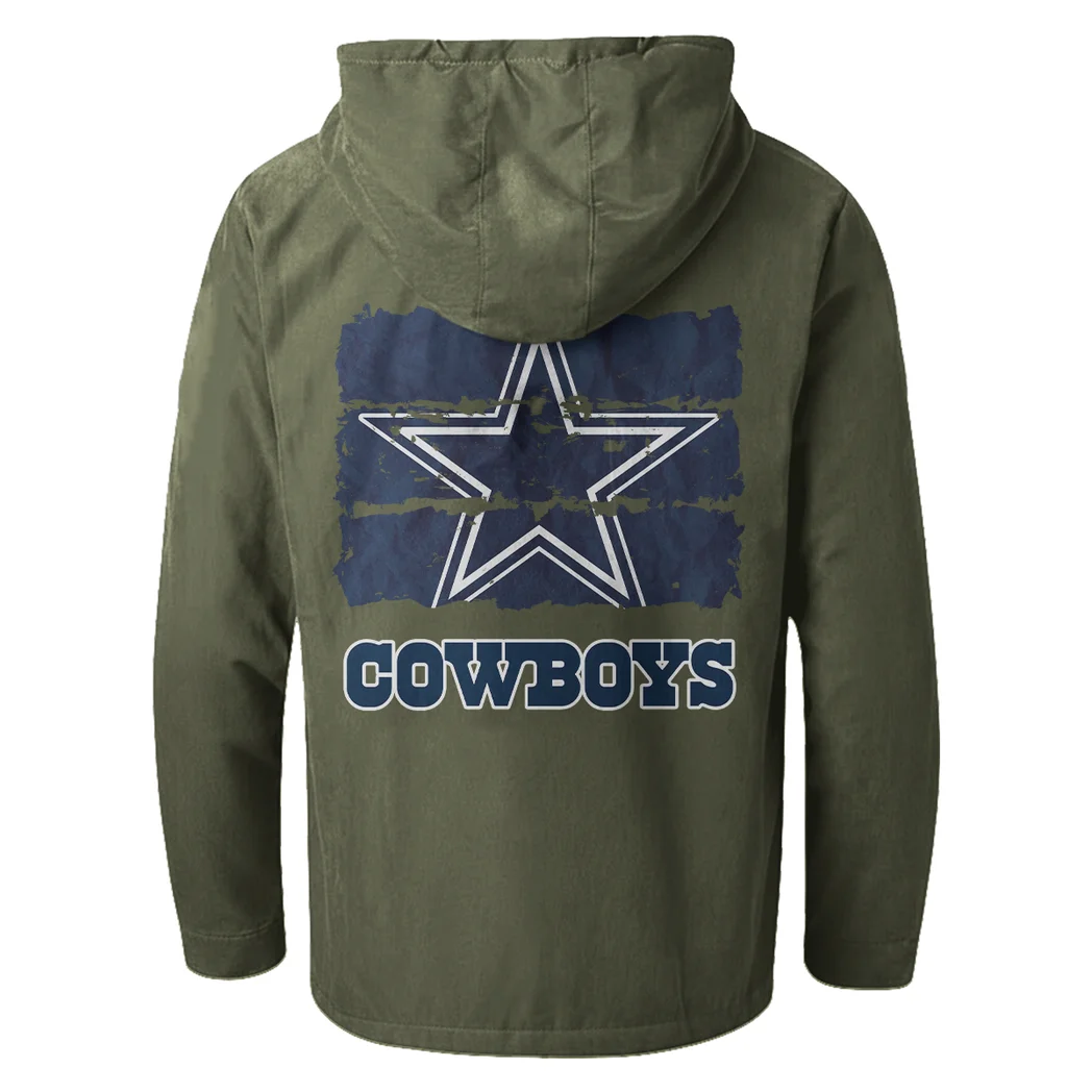 Game Day Spurs Flannel Hoodie, Warm Fan Flannel Hoodie HVN1460DC - Green - Image 3