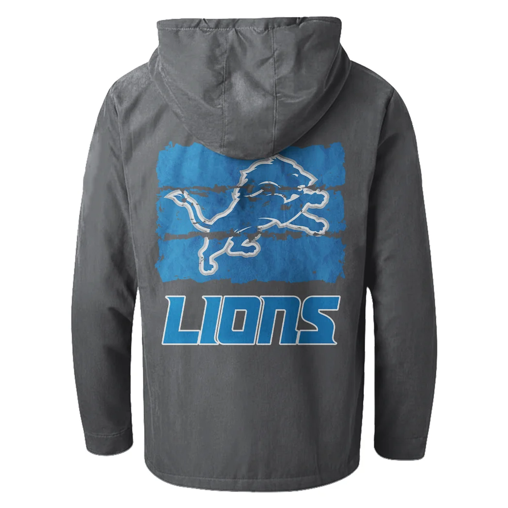 Blue Claws Flannel Hoodie, Cold Game Day Hoodie HVN1460DL - Gray - Image 3