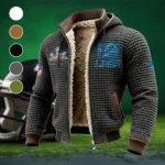 Blue Claws Fleece-Lined Hooded Jacket, Elite Athlete Winter Jacket HVN1460DL - Grey