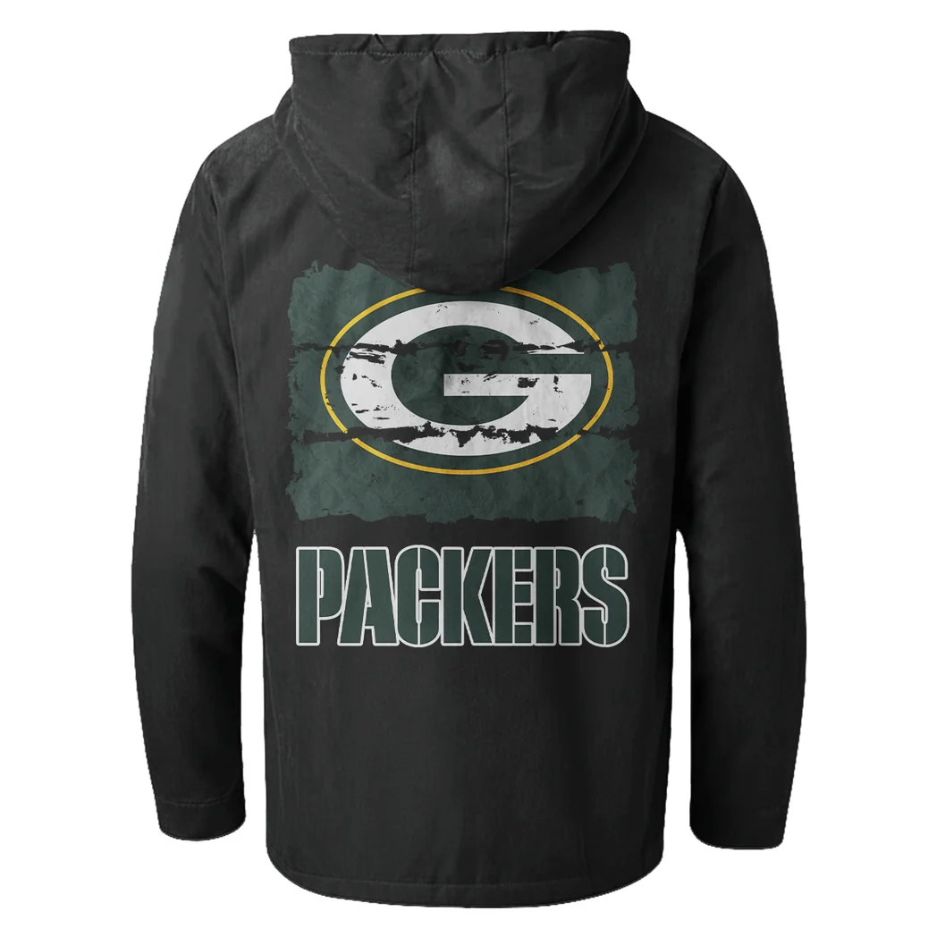 Titletown Fans Flannel Hoodie, Supporter Spirit Hooded Flannel HVN1460GP - Black - Image 3
