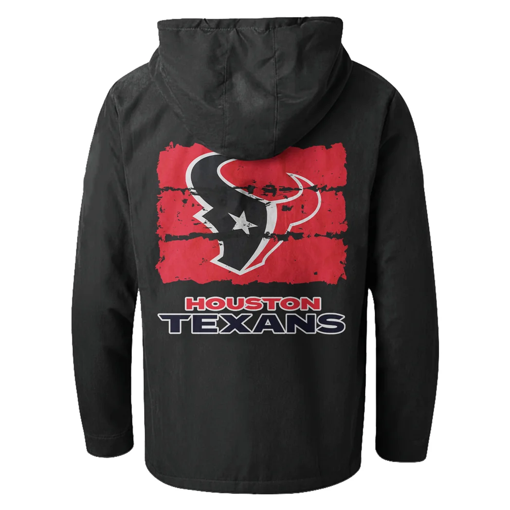 Texan Crew Flannel Hoodie, Athletic Lifestyle Fan Hoodie HVN1460HT - Black - Image 3
