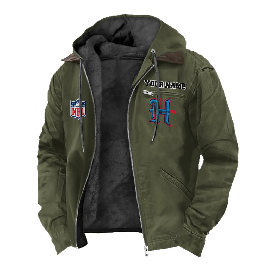 Texan Crew Flannel Hoodie, Athletic Lifestyle Fan Hoodie HVN1460HT - Green - Image 2