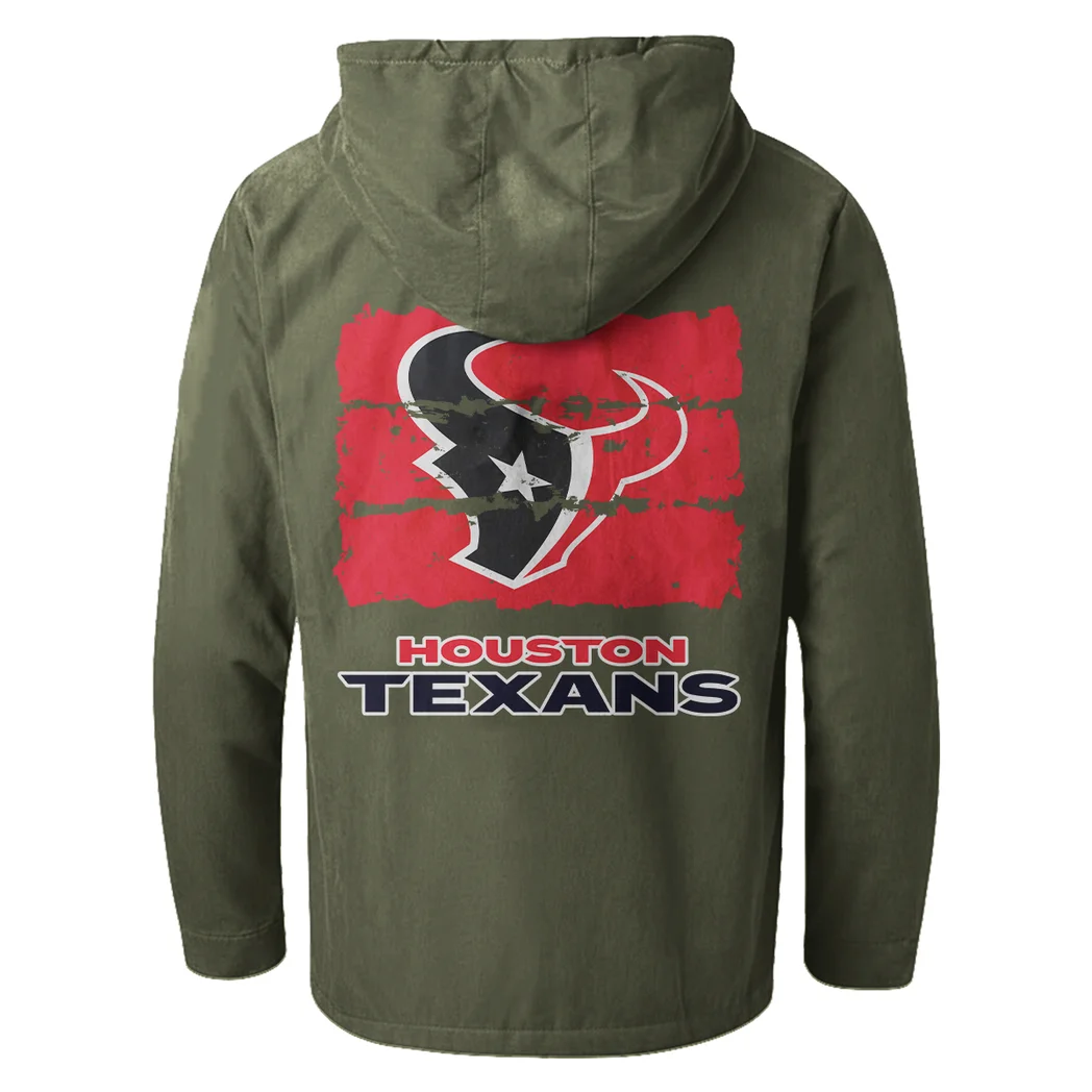 Texan Crew Flannel Hoodie, Athletic Lifestyle Fan Hoodie HVN1460HT - Green - Image 3