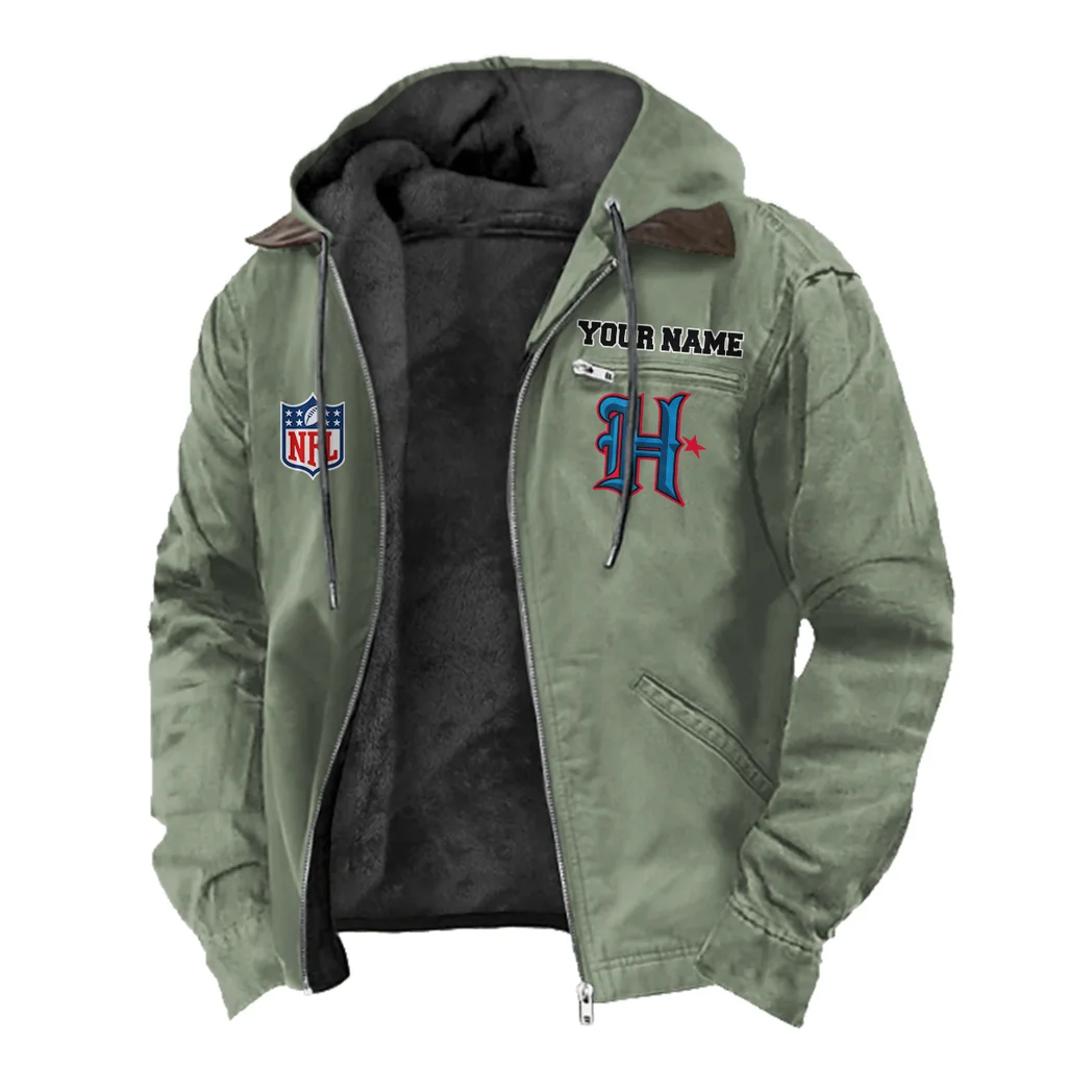 Texan Crew Flannel Hoodie, Athletic Lifestyle Fan Hoodie HVN1460HT - Light Green - Image 2