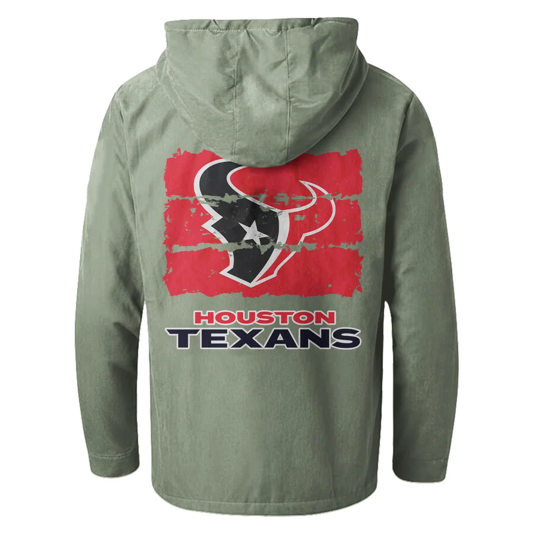 Texan Crew Flannel Hoodie, Athletic Lifestyle Fan Hoodie HVN1460HT - Light Green - Image 3