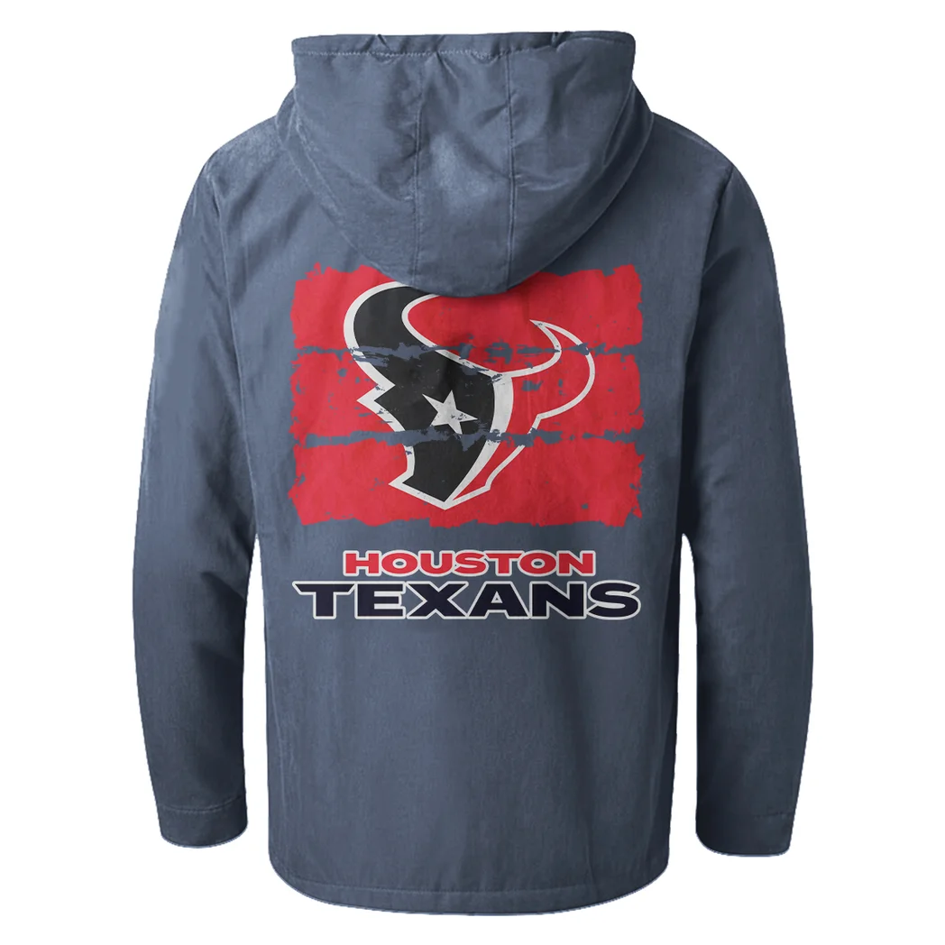 Texan Crew Flannel Hoodie, Athletic Lifestyle Fan Hoodie HVN1460HT - Navy Blue - Image 3