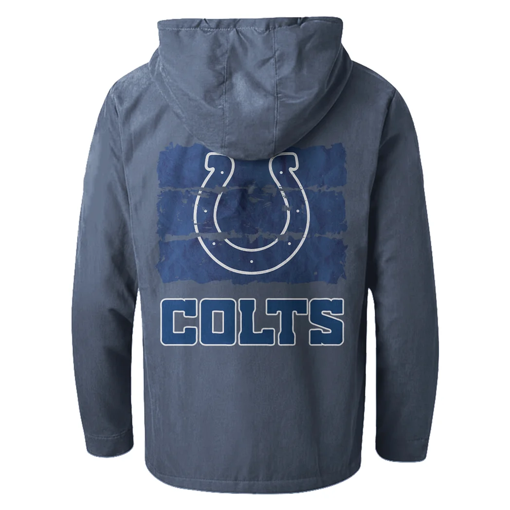 Victory Blades Flannel Hoodie, Classic Flannel Sport Hoodie HVN1460IC - Navy Blue - Image 3