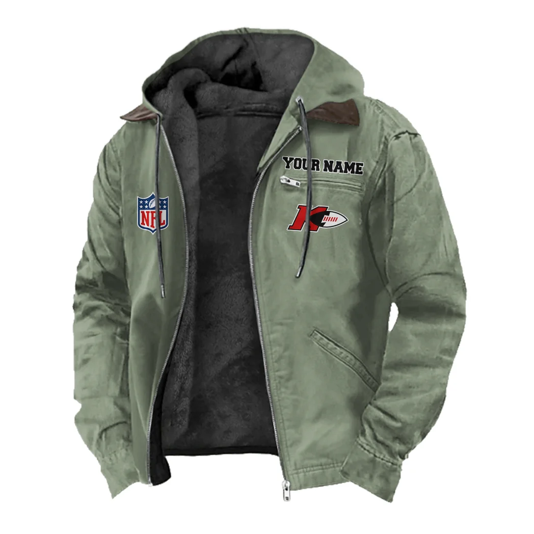 Game Day Squad Flannel Hoodie, Bold Supporter Flannel Hoodie HVN1460KC - Light Green - Image 2