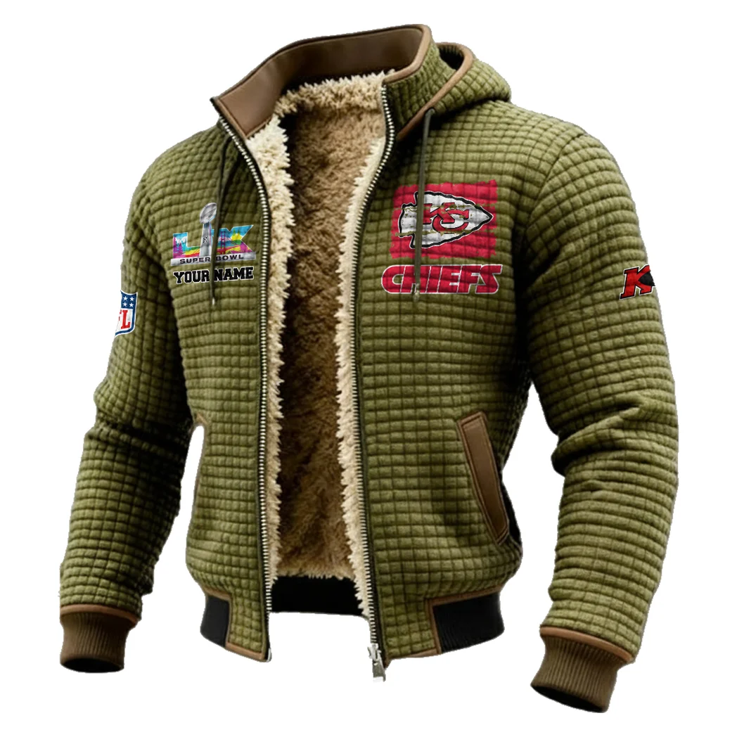 Game Day Squad Fleece-Lined Hooded Jacket, Elemental Guard Sport Jacket HVN1460KC - Green - Image 2