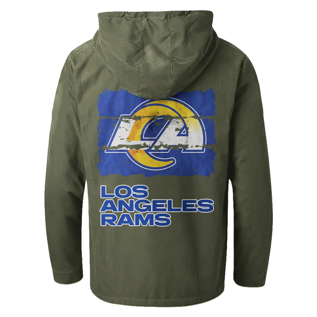 Blue Horns Flannel Hoodie, True Fan Hooded Flannel HVN1460LA - Green - Image 3
