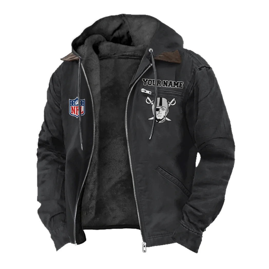 Silver Crew Flannel Hoodie, Loyal Supporter Sport Hoodie HVN1460LV - Black - Image 2