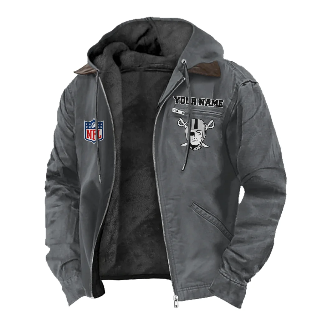 Silver Crew Flannel Hoodie, Loyal Supporter Sport Hoodie HVN1460LV - Gray - Image 2