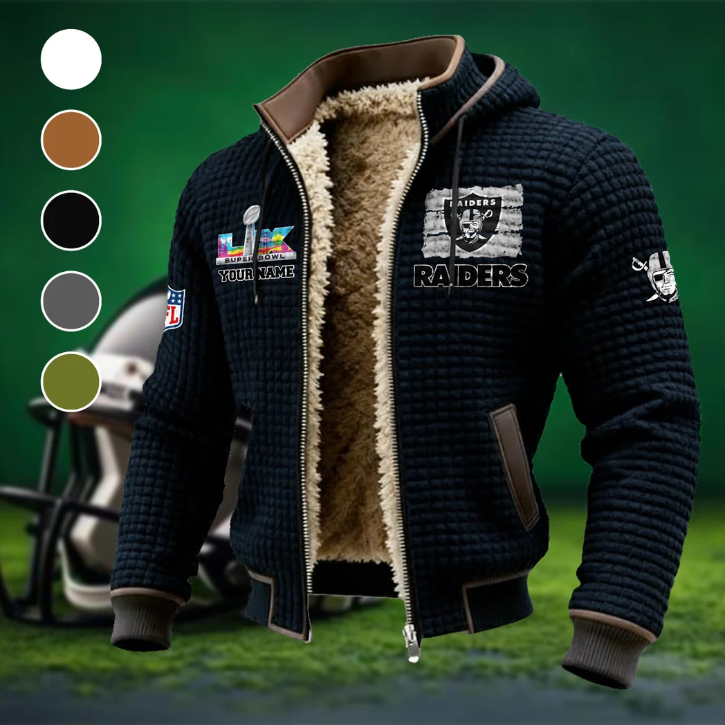 Silver Crew Fleece-Lined Hooded Jacket, Deep Winter Insulated Hoody HVN1460LV - Black